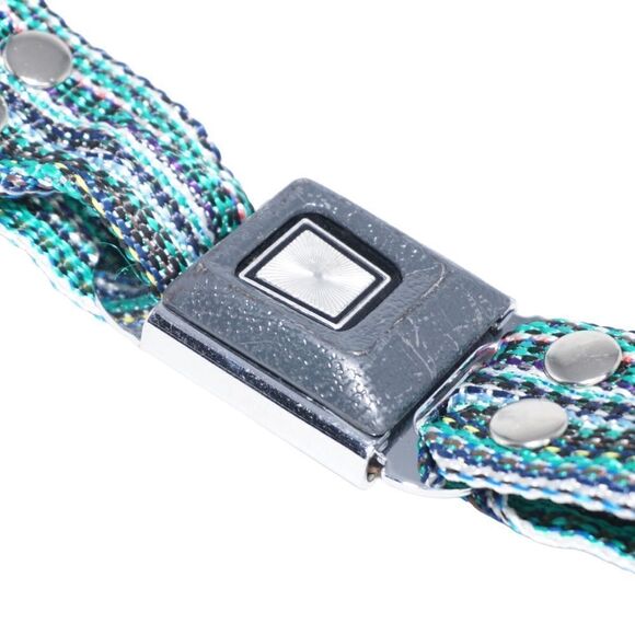 Vintage Green Striped Car-Seat-Buckle Belt - Picture 3 of 9